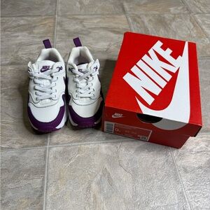 Air Max 1 Easy On Summit White Viotech TD Shoe Size 9c Purple DZ3308-109 NWT